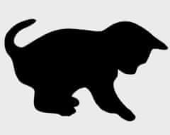Securit crna kredna ploča Silhouette, mačka, max. 30 x 50 cm
