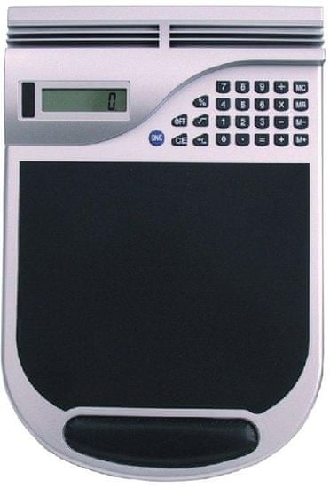 Podloga za miša s kalkulatorom, srebrna/crna