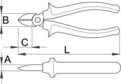 Unior kliješta za rezanje žice, kosa, 461/1VDEBI, 160 mm, kromirana