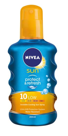 Nivea Sun Protect & Refresh Invisible osvježavajući sprej SPF10, 200 ml