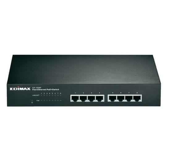 Edimax switch GS-1008P V2, Gigabit Ethernet PoE+, 8 port