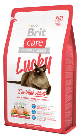 Brit Care Cat Lucky I´m Vital Adult hrana za odrasle mačke, 2 kg