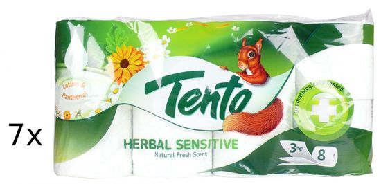 Tento toaletni papir Herbal Sensitive, 3-slojni, 7 x 8 rola