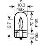 Osram žarulja 12V 3W (2,1x9,5d) staklena