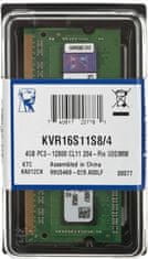 Kingston memorija (RAM) za prijenosno računalo SODIMM 4GB PC3-12800 (KVR16S11S8/4)