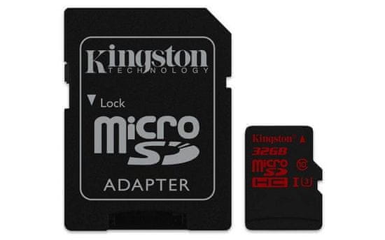 Kingston memorijska kartica microSDHC 32 GB class UHS-I U3 90/80 MB/s + SD adapter