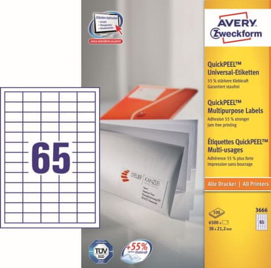 Avery Zweckform etikete 3666, 38x21.2 mm