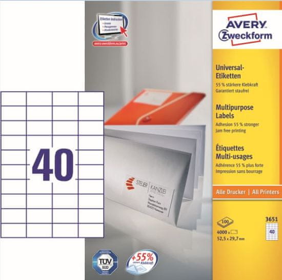 Avery Zweckform etikete 3651, 52.5x29.7 mm