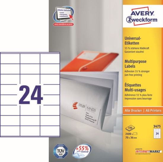 Avery Zweckform etikete 3475, 70x36 mm