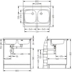 Alveus dvostruki sudoper Classic 40 sat