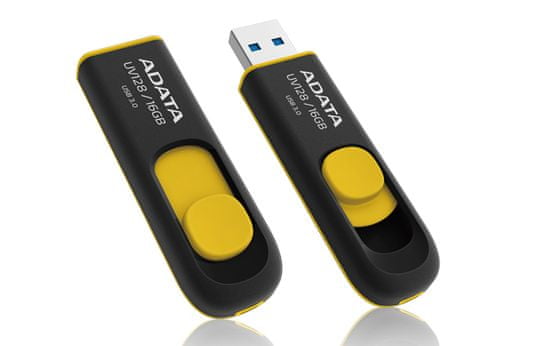 AData USB stick UV128, 16 GB, crno-žuti