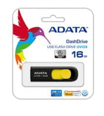 AData USB stick UV128, 16 GB, crno-žuti