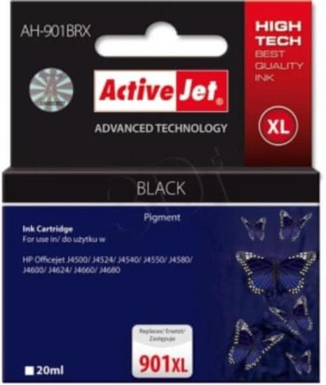 ActiveJet crna tinta HP CC654 901 XL