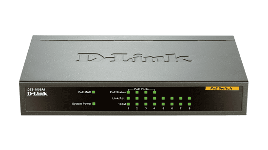 D-LINK PoE switch DES-1008PA