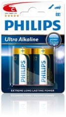 Philips baterije Ultra Alkaline C, 2 komada (LR14)