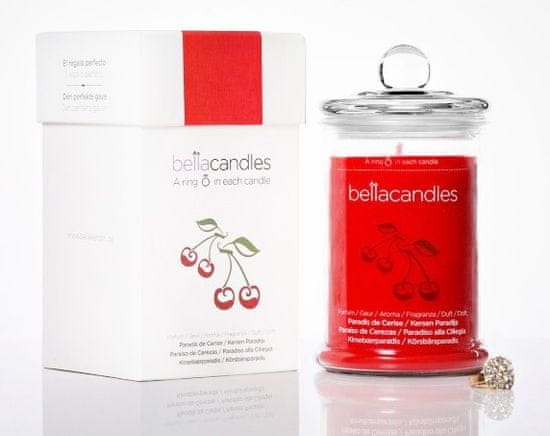 BellaCandles svijeća Cherry Paradise, velika + prsten