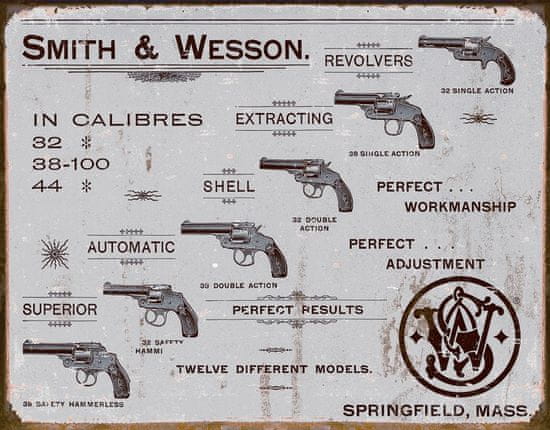 Postershop ukrasna tabla Smith & Wesson (revolveri) 40 x 30 cm