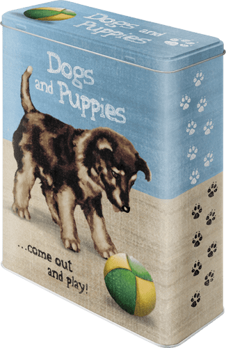 Postershop retro ukrasna kutija Dogs and Puppies XL
