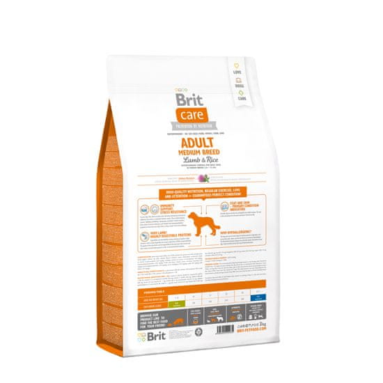 Brit hrana za pse Care Adult Medium Breed Lamb Rice 3kg