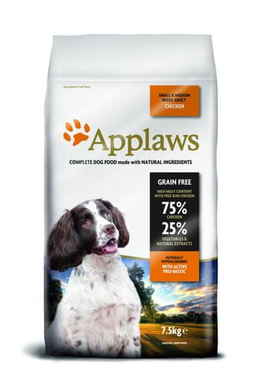 Applaws Dog Adult Small & Medium Breed Chicken hrana za pse, 7,5 kg