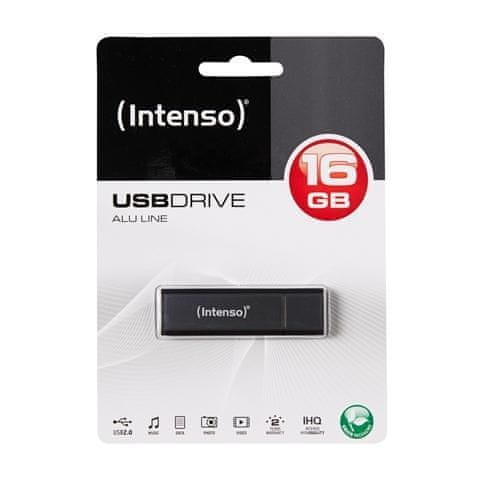 Intenso USB stick AluLine 16 GB,USB 2.0,b 28 MB/s,p 6,5 MB/s, crni