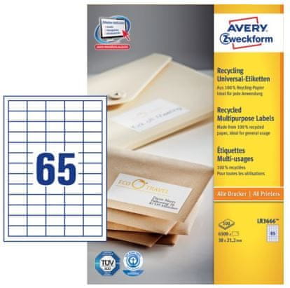 Avery Zweckform etikete LR3666, 38 x 21,2 mm, bijele