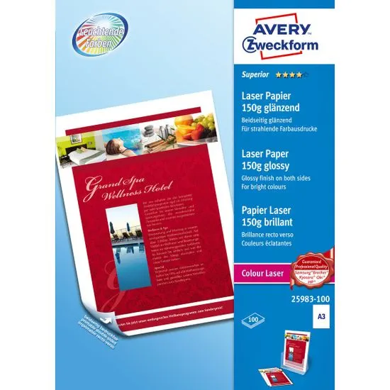 Avery Zweckform papir za laserske printere u boji 25983-100, A3, 100 listova