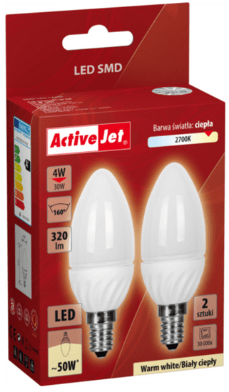 ActiveJet LED žarulja, 4 W, E14, topla şvjetlost