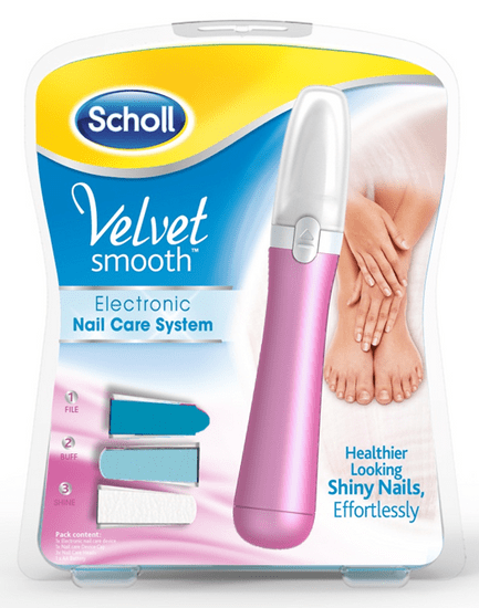 Scholl Velvet Smooth električna rašpica za nokte, roza