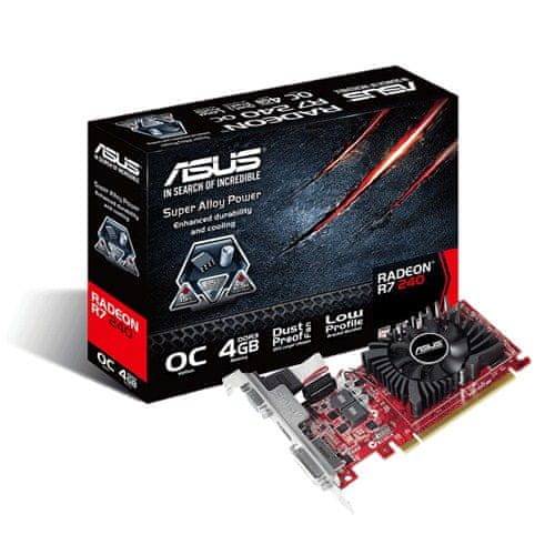 ASUS grafička kartica Radeon R7 240, 4GB GDDR3, PCIe (R7240-OC-4GD3-L)