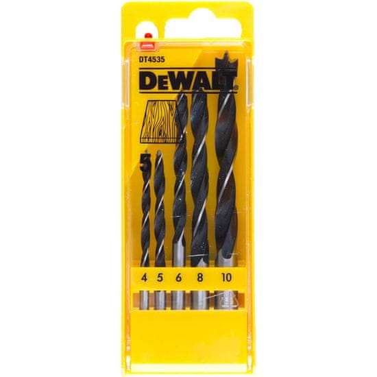 DeWalt 5-dijelni set svrdla za drvo 4, 5, 6, 8, 10 mm (DT4535)