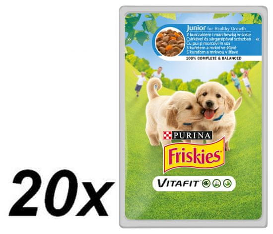 Friskies mokra hrana za mlade pse Vitafit, piletina i mrkva u umaku, 20 x 100 g
