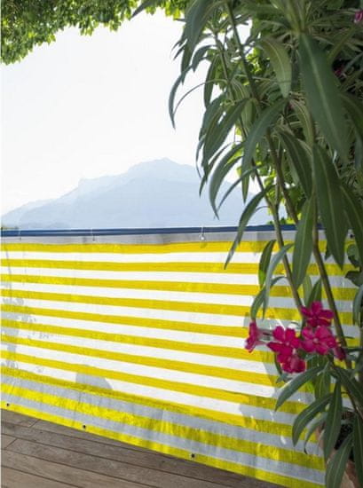 Windhager balkonska ograda Ibiza 0,9x5 m, žuto-bijela, tkanina (06147)