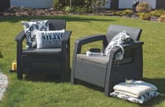 Allibert 2-dijelni komplet stolica Corfu Duo, s jastucima, antracit