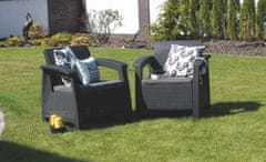 Allibert 2-dijelni komplet stolica Corfu Duo, s jastucima, antracit