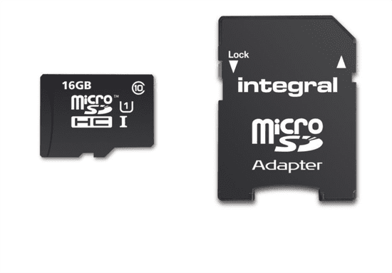 Integral memorijska kartica microSDHC 16 GB Class 10 UHS-I U1 90MB/s + adapter (INMSDH16G10-90SPTAB)