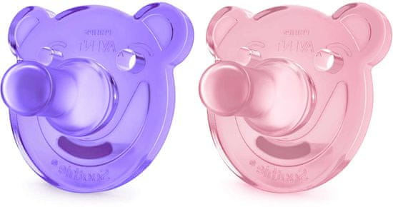 Philips Avent duda Soothie Shapes, 2 komada, roza i ljubičasta