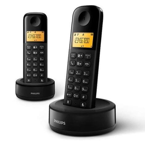 Philips bežični DECT telefon Philips D1302B duo