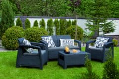 Allibert garnitura Corfu, crno-siva