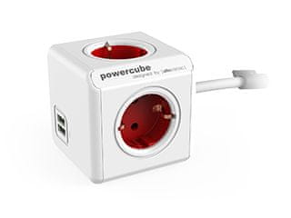 Allocacoc električni razdjelnik Extended, USB, crveni