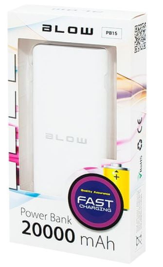 Blow prijenosna baterija (power bank) 20.000mAh PB15, bijelo siva