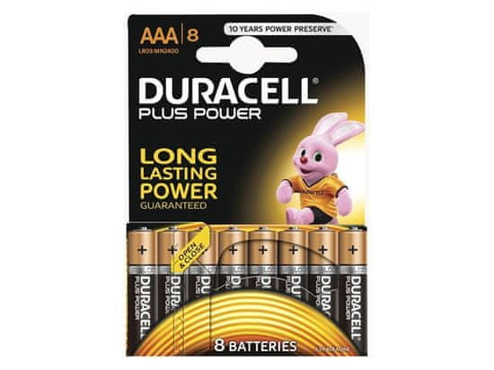 Duracell alkalne baterije Plus Power MN2400B8 AAA, 8 komada