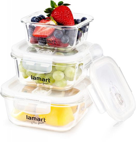 Lamart Set 3 kom kvadratnih posuda AIR LT6012