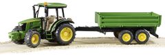 Bruder traktor John Deere s prikolicom 02108