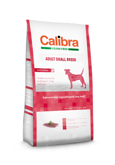 Calibra hrana za odrasle pse malih pasmina Grain Free, s patkom i krumpirom, 7 kg