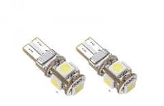 MLine žarulja LED 12V W5W-T10 5xSMD 5050 CANBUS, bijela, par