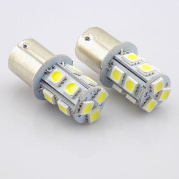 MLine žarulja LED 12V P21W BA15S 13xSMD 5050, bijela, par