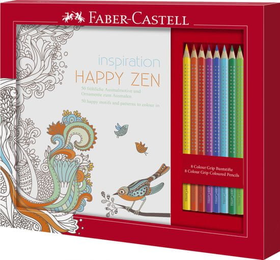 Faber Castell GRIP bojice 8/1 + bojanka Happy Zen