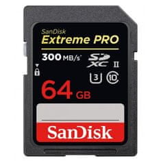 SanDisk memorijska kartica Extreme PRO SDXC 64GB C10 U3 UHS-II, 300MB/s