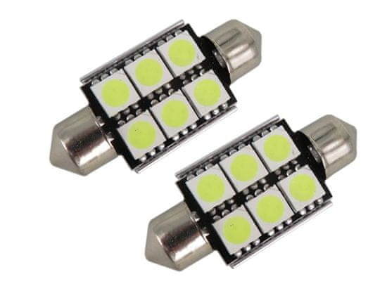 MLine žarulja LED 12V C5W 36mm 6xSMD 5050, bijela, par